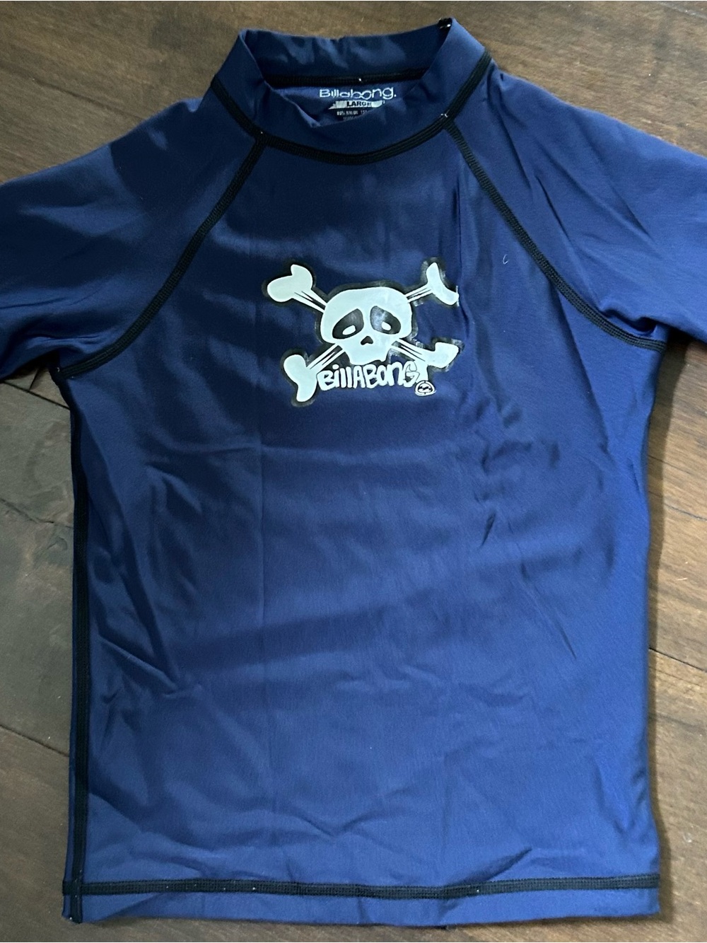 Billabong Kids Navy Blue Skull Rashguard Swim Shirt